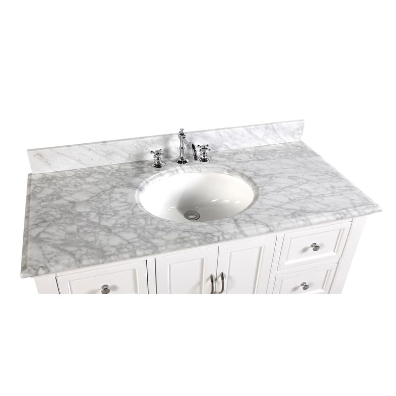 KitchenBathCollection Beverly 48" BathroomVanity w/ Carrara Marble Top