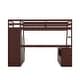 preview thumbnail 39 of 83, Loft Bed Frame wDesk and Storage Staircase, Wood Loft Bed with 7 Drawers and 2 Shelves, Kid's Loft Bed Study Bed with Staircase