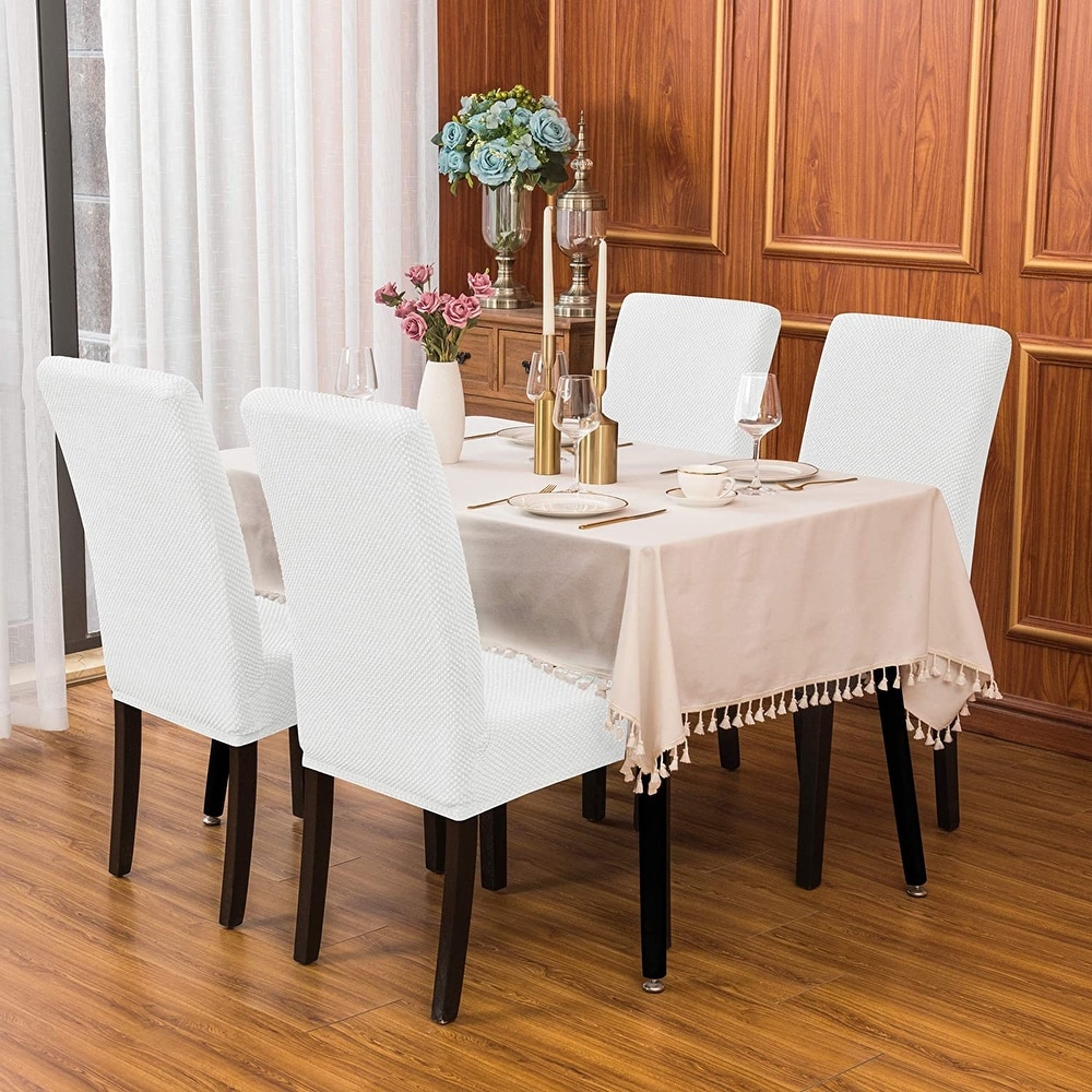 White dining room chair hot sale slipcovers