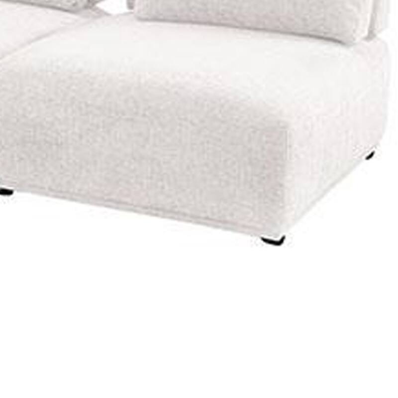 Stavan Modular L Sectional Sofa Set, White Boucle, Adjustable Backs