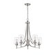 preview thumbnail 3 of 1, Joliet 5 Light Chandelier in Brushed Nickel