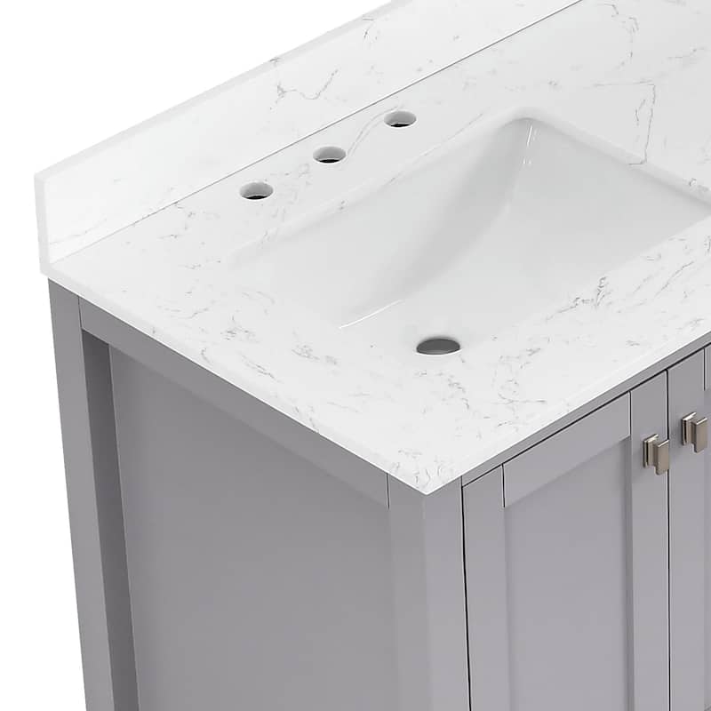 StarrySky 72 inch Undermount Double Sink Bathroom Vanity with Engineered Carrara Marble Top