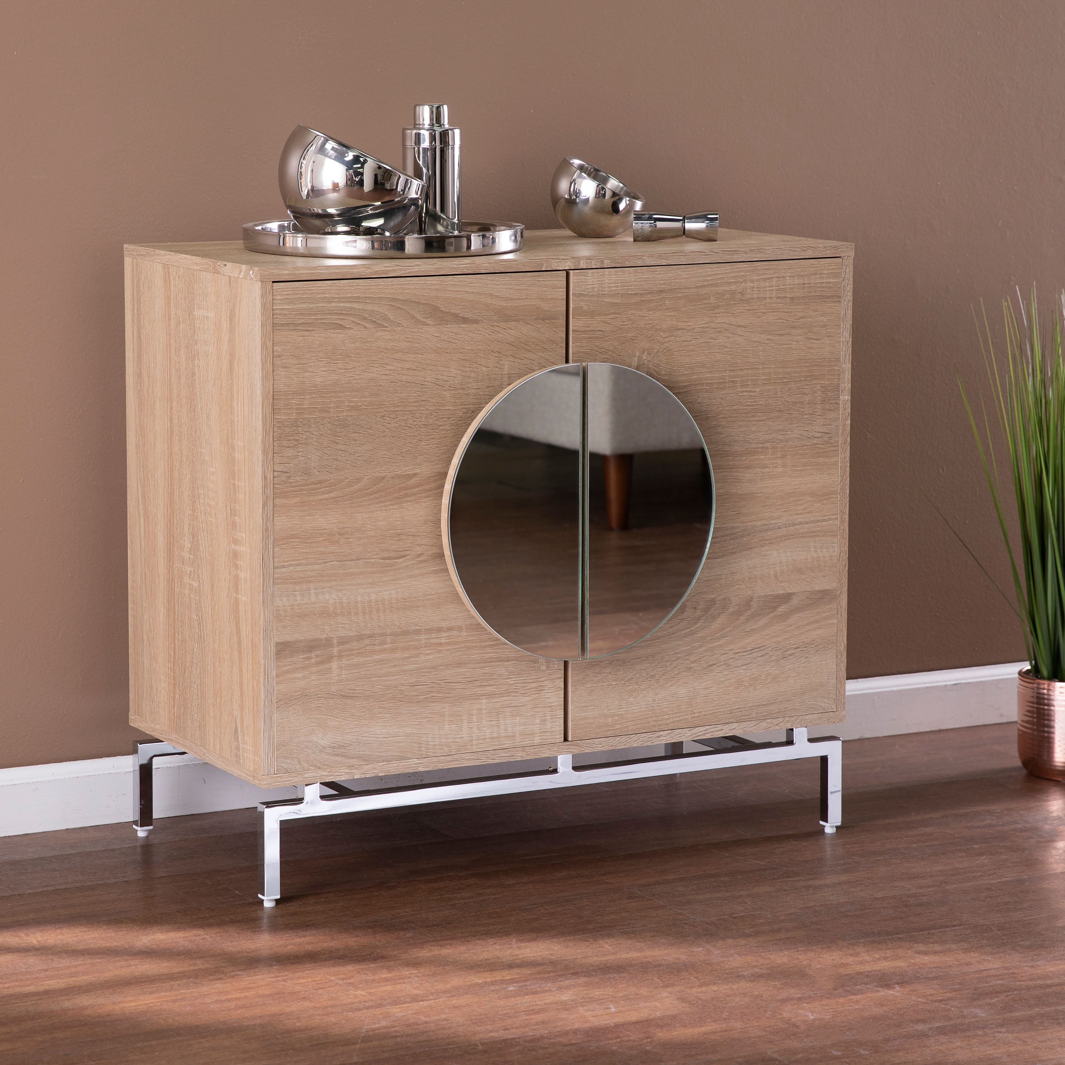 Natural wood bar cabinet 2025