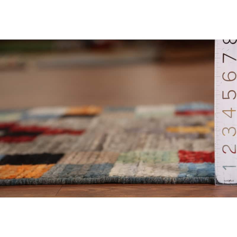 Moroccan Oriental Runner Rug Handmade Checkered Wool Carpet - 3'1" x 9'10"