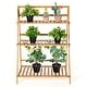 preview thumbnail 9 of 7, Costway 3 Tier Outdoor Bamboo Flower Pot Shelf Stand Folding Display