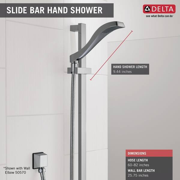 Dryden 1Spray Premium Slide Bar Hand Shower in Chrome 57051 Bed Bath