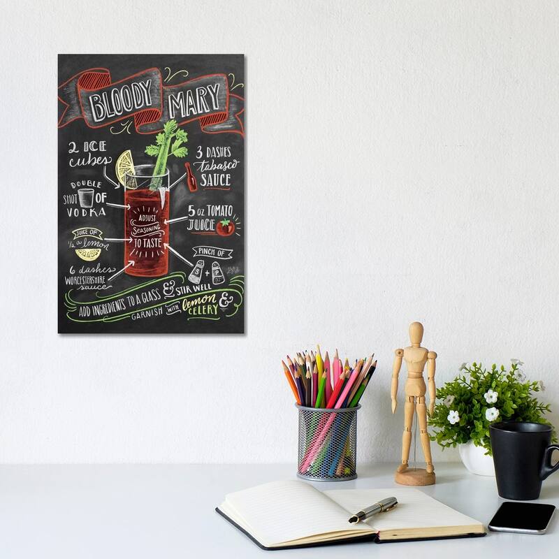 iCanvas "Bloody Mary Recipe" by Lily & Val Canvas Print - 12x8x0.75