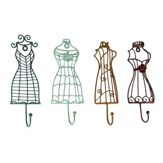 Shop Colorful Metal Vintage Dress Form Decorative Wall Hook Set Of