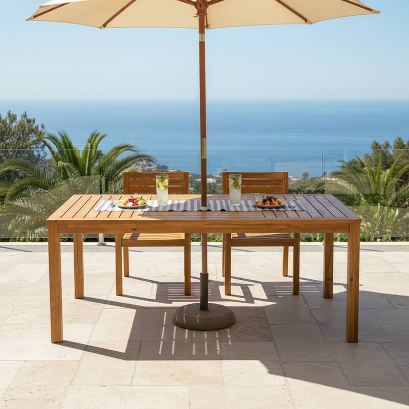 Christopher Knight Home Isolde Acacia Rectangular Dining Table with Umbrella Hole