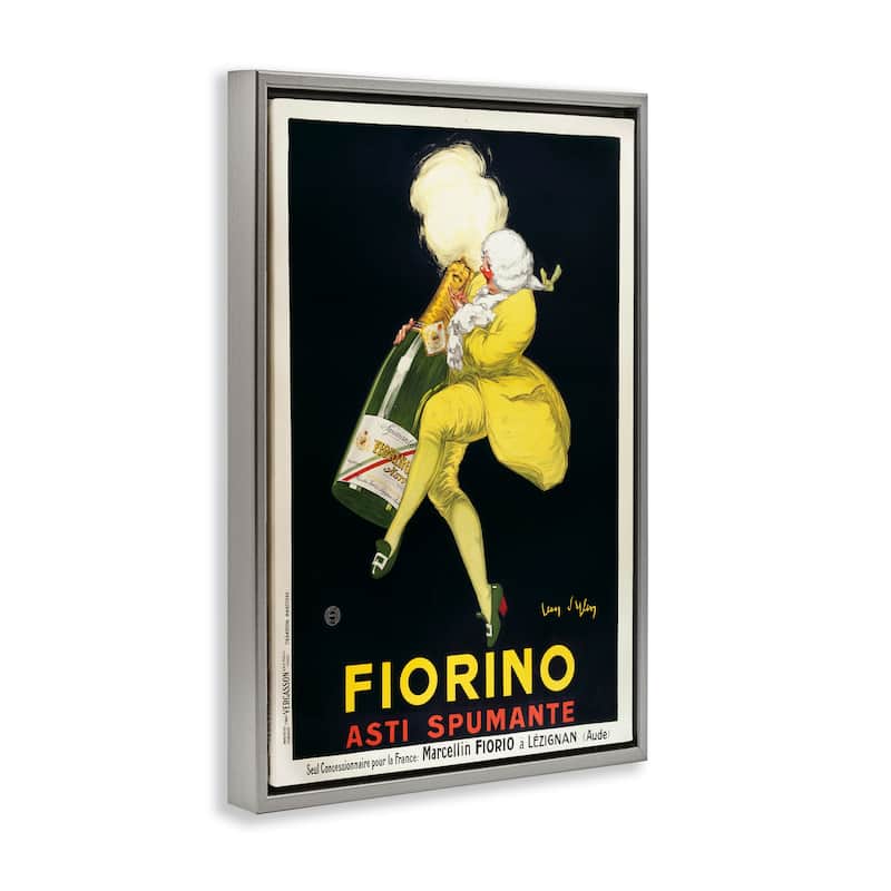 Stupell Vintage Fiorno Wine Framed Floater Canvas Wall Art Design By Marcus Jules