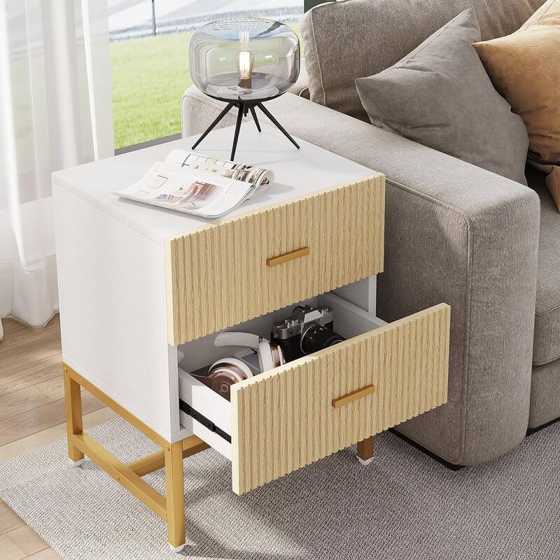 2-Drawer Nightstand Bed Side Table Storage End Table Side Table