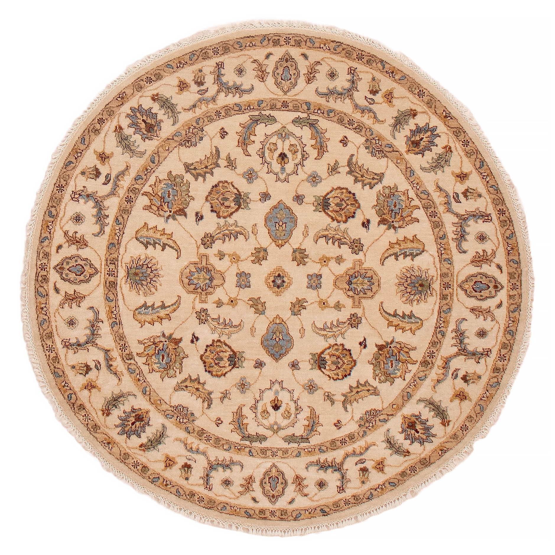 ECARPETGALLERY Hand-knotted Jamshidpour Cream Wool Rug - 5' x 5'
