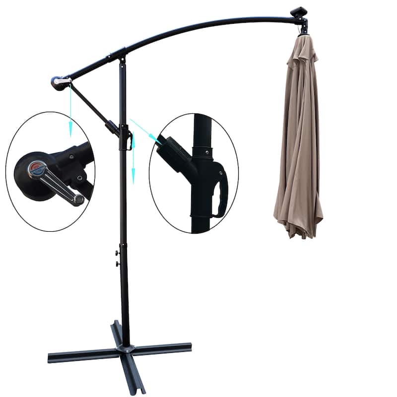 10ft Outdoor Patio Umbrella Waterproof Solar Powered LED Lighted