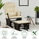 preview thumbnail 21 of 25, Wood Baby Glider and Ottoman Cushion Set with Padded Armrests for Nursing - 29.5" x 26" x 40"
