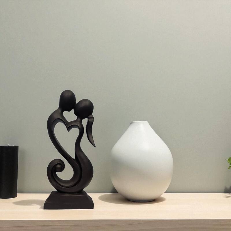 12" Wooden Handmade Abstract Sculpture Statue Handcrafted "Eternal Love" Gift Decorative Home Décor