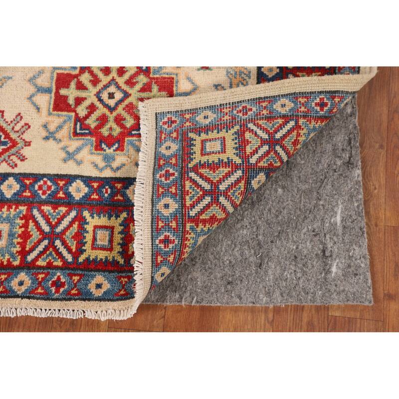 Geometric Kazak Rug Handmade Wool Carpet - 2'10" x 4'3"