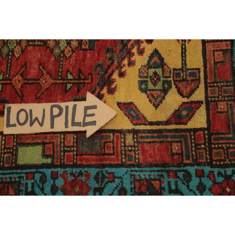 Hand Knotted Oriental 100% Wool Carpet Traditional Geometric Yellow & Gold Ardebil Runner Rug - 7' 1'' X 3' 2''