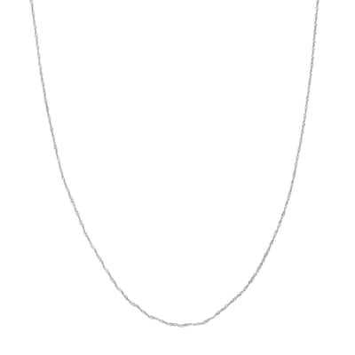 Curata 14k White Gold 1.15mm Singapore Chain Necklace (Spring Ring)