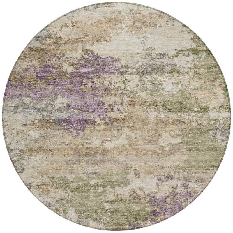 HomeRoots Abstract Transitional Rectangle Outdoor Rug - 8' Round