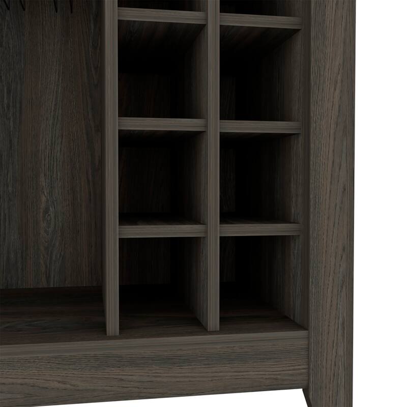 Anmytek Bar Cabinet Wine Rack Glass Storage with Open Shelf