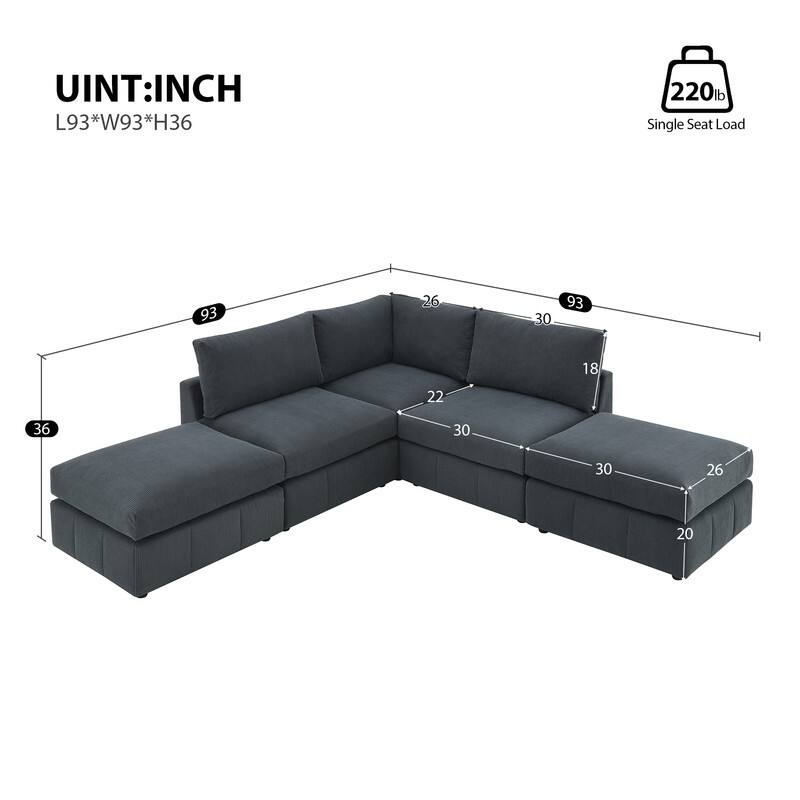 93 "modern sectional sofa, vertical stripes, 5 seat armless sofa