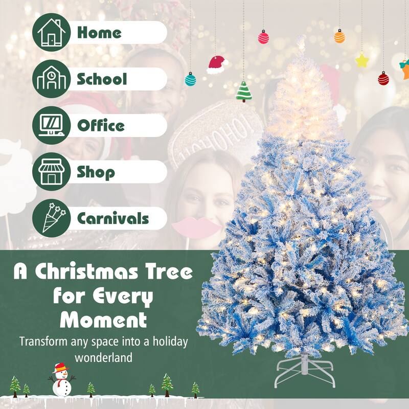 Costway 5/6/7/8 FT Artificial Christmas Tree with 180/250/350/470 Warm - See Details