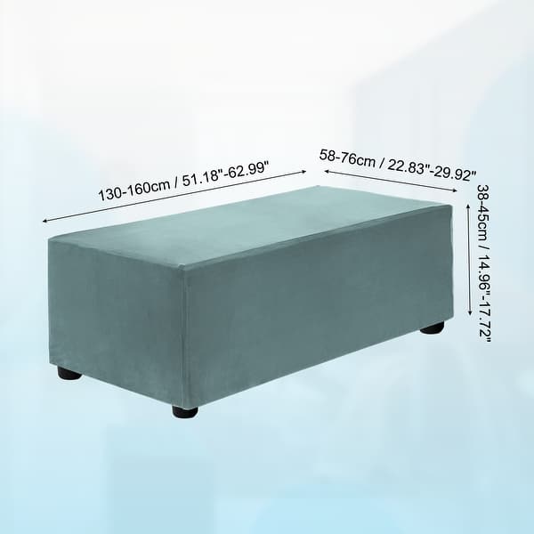 dimension image slide 42 of 52, Stretch Foot Stool Cover Rectangular Square Foot Stool Slipcover