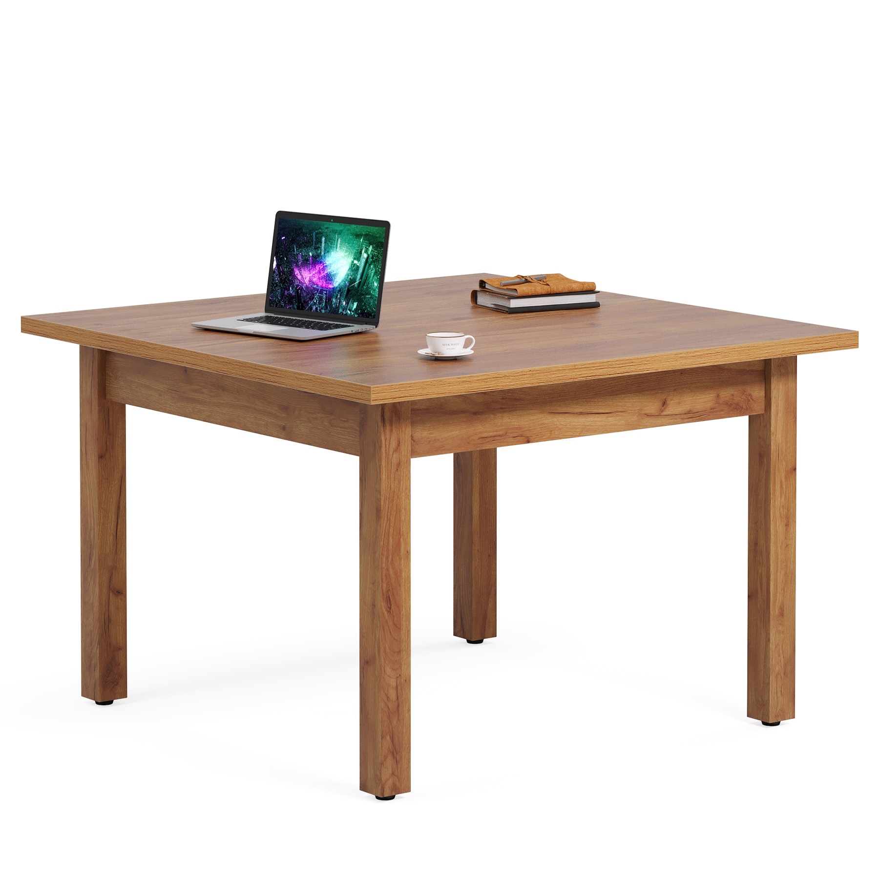 39.4 Inches Square Conference Table with Solid Wood Legs for Meeting Room