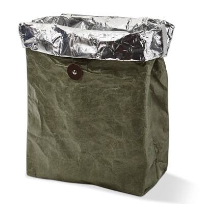 Caravan Insulated Lunch Bag - Green Aluminum Tote, Wipe Clean, 11.8" H x 9.84" L x 4.33" W, Perfect for Summer Outings