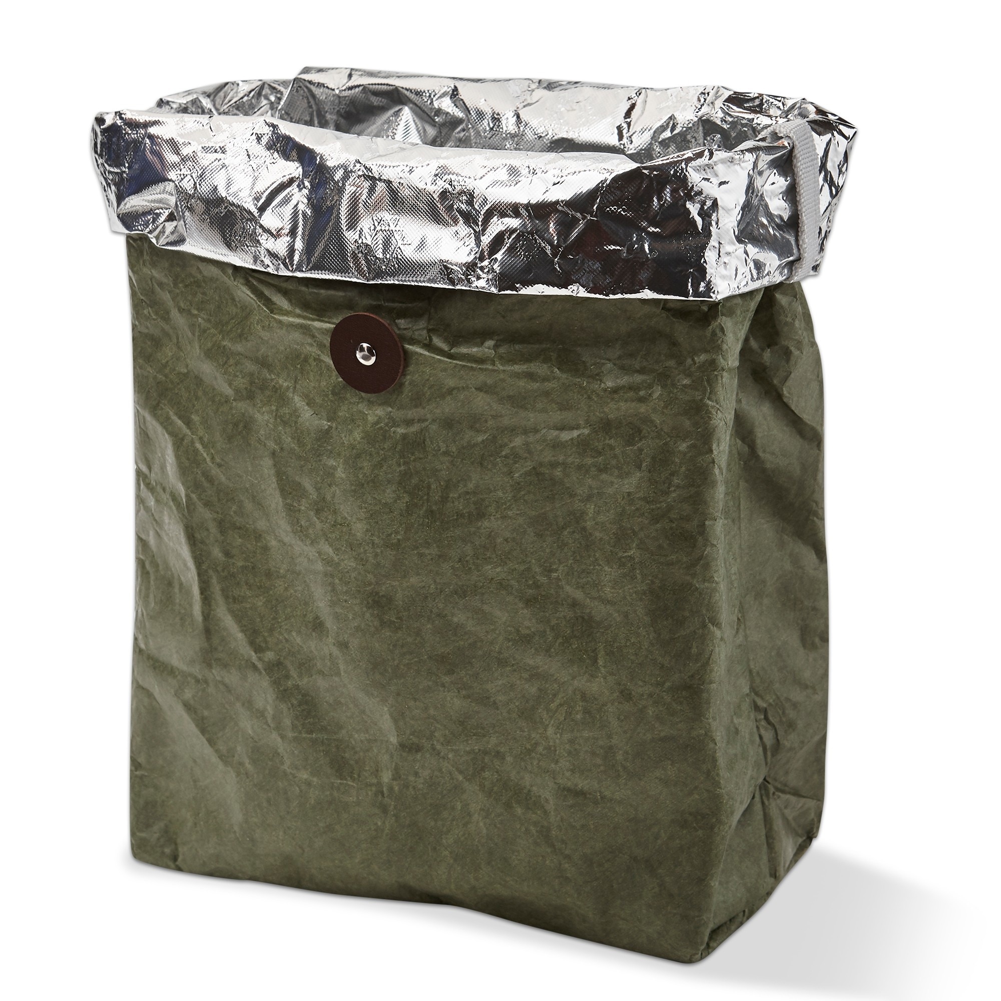 Caravan Insulated Lunch Bag - Green Aluminum Tote, Wipe Clean, 11.8" H x 9.84" L x 4.33" W, Perfect for Summer Outings