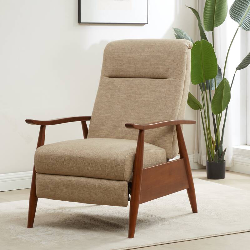 Taylor Wood Arm Push Back Recliner in Performance Fabric by Greyson Living