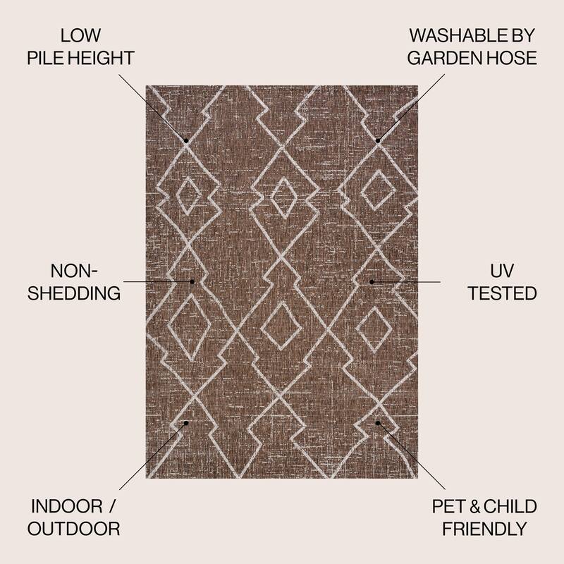JONATHAN Y Derya Tribal Diamond Trellis Indoor/Outdoor Area Rug