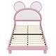 preview thumbnail 6 of 15, Upholstered Platform Bed with Cartoon Ears Shaped Headboard and LED