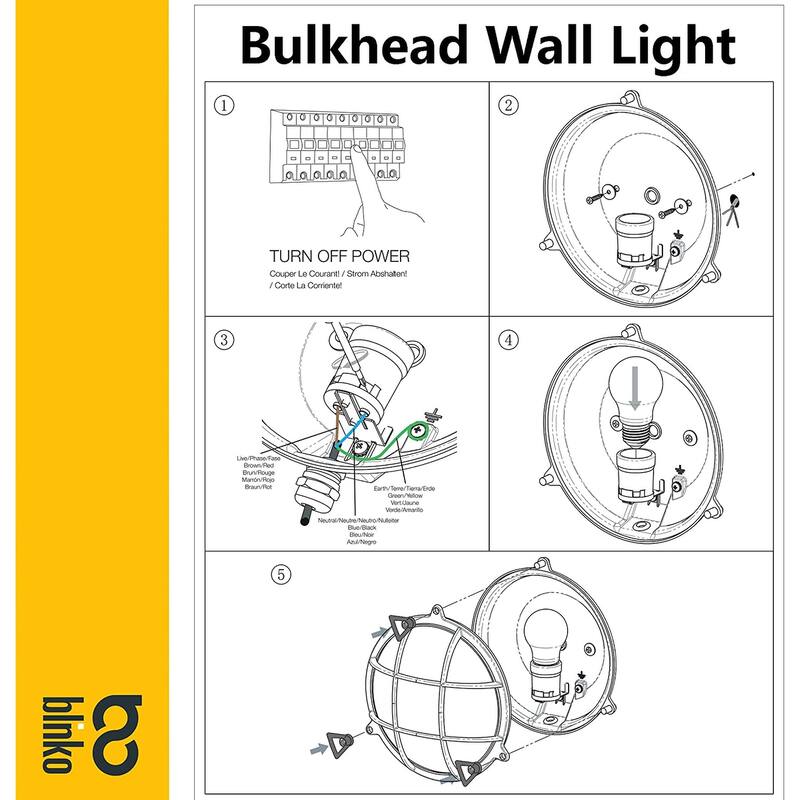 Round vintage industrial wall sconce waterproof wall light fixture