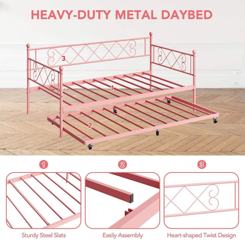 Twin Metal Daybed and Trundle