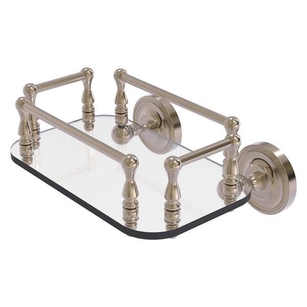 Allied Brass Prestige Regal Collection Wall Mounted Glass Guest Towel Tray in Satin Nickel