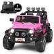 preview thumbnail 5 of 41, Costway 12V Kids Ride On Car 2 Seater Truck RC Electric Vehicles w/ - 48.5"X31.5"X31.5" Pink