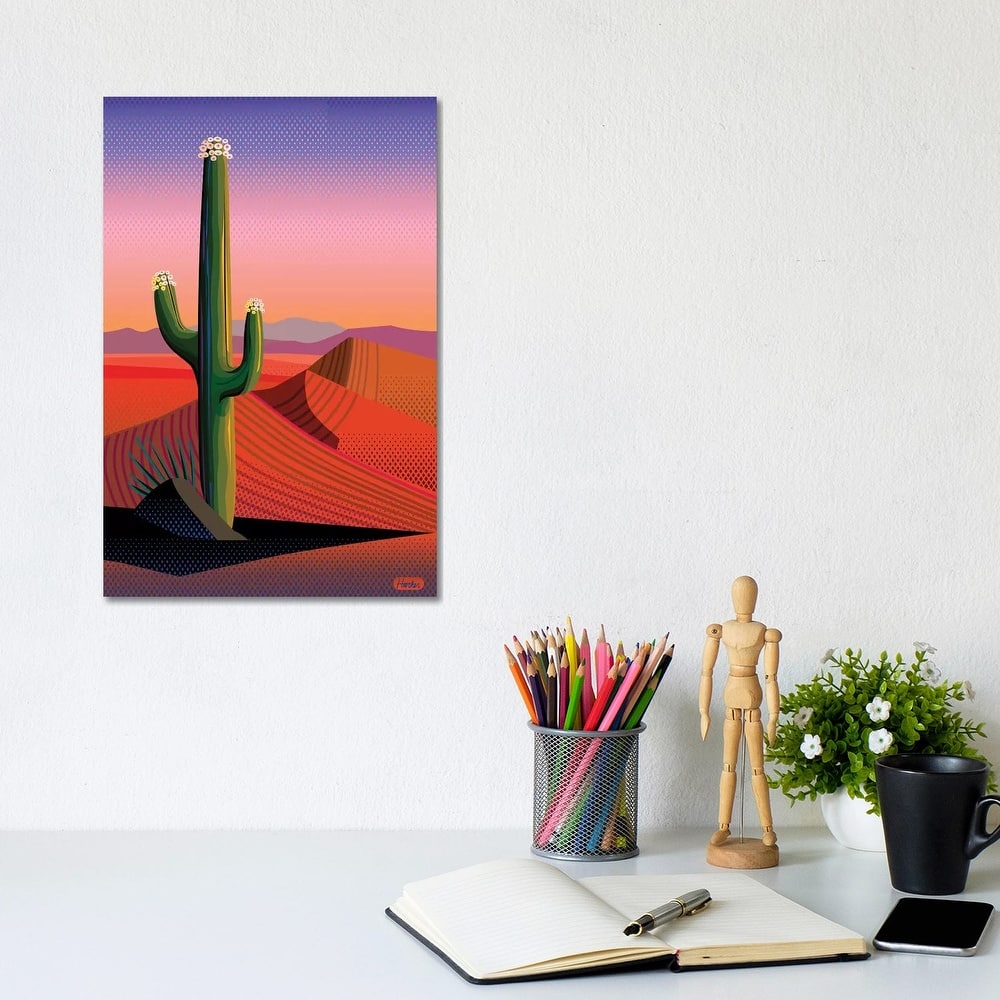 iCanvas "Saguaro Blossom Sunset" by Charles Harker Canvas Print
