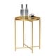 preview thumbnail 7 of 28, Adeco Gold End Table Metal Waterproof Snack Beside Table Accent Coffee Table - 16.9""(D)x 16.9""(W)x 20.5""(H)