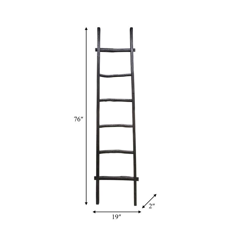Sagebrook Home Rustic 6ft Tall Blanket Ladder, Decorative Freestanding Ladder For Storage - 19" x 2" x 76"