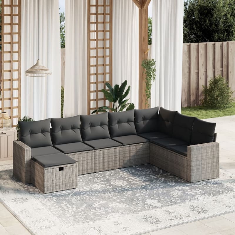 vidaXL Garden Sofa Set - Grey Large  - form1