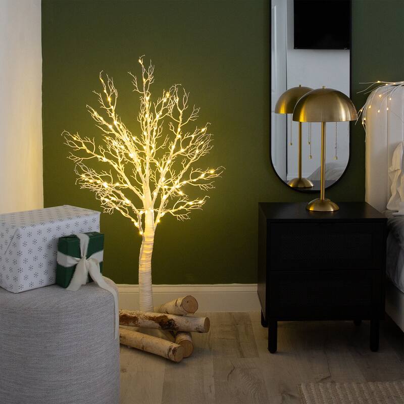 Pre-Lit Twig Artificial Christmas Tree - 4' - Warm White LED Lights