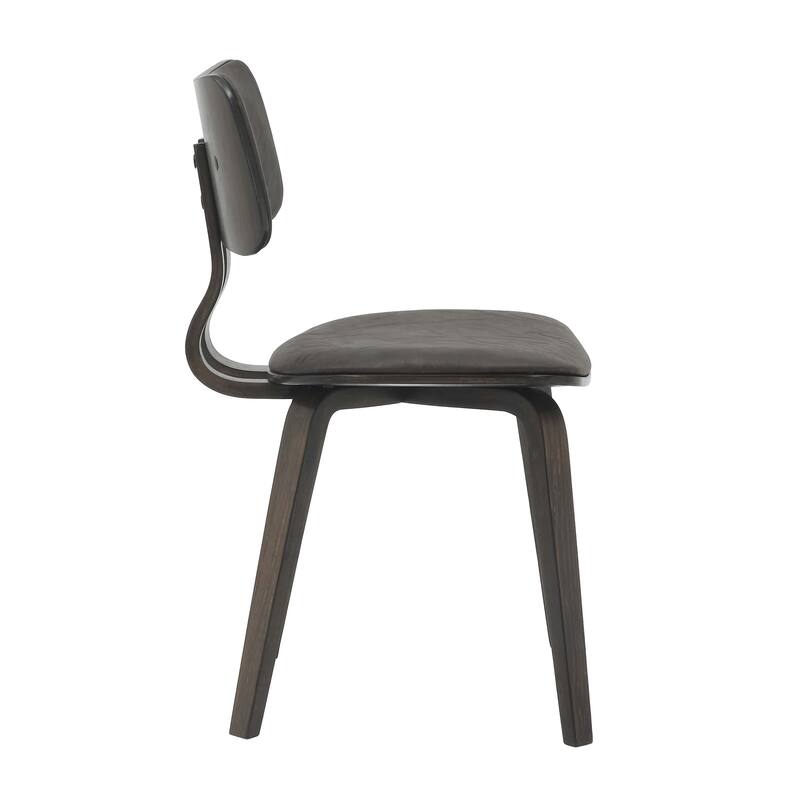 Leather Dining Chairs with Poplar Wood Frame and Open-Back Design Side Chair