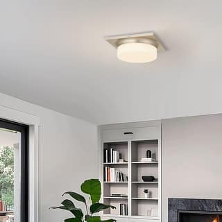 Aura 13" Brushed Nickel LED Flush Mount Ceiling Light