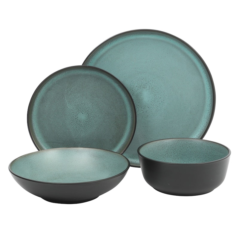 Gibson Elite Tribeca Loft 16-Piece Dinnerware Set - Modern Rustic Tableware for 4, Dishwasher & Microwave Safe
