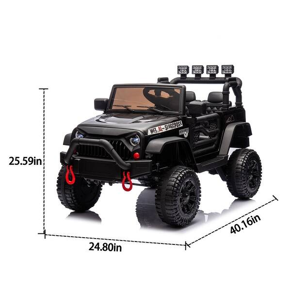 dimension image slide 1 of 5, 24V Ride-On Car with Adjustable Speed and Suspension, Great Holiday Present
