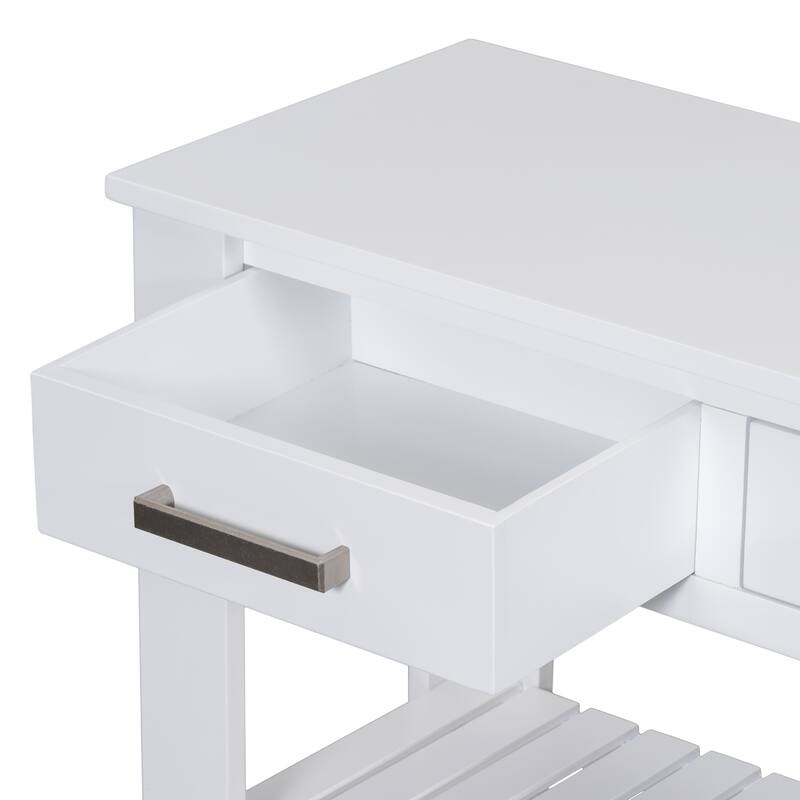 Stylish Entryway Console Table with 4 Drawers and 2 Shelves, Suitable for Entryways, Living Rooms.