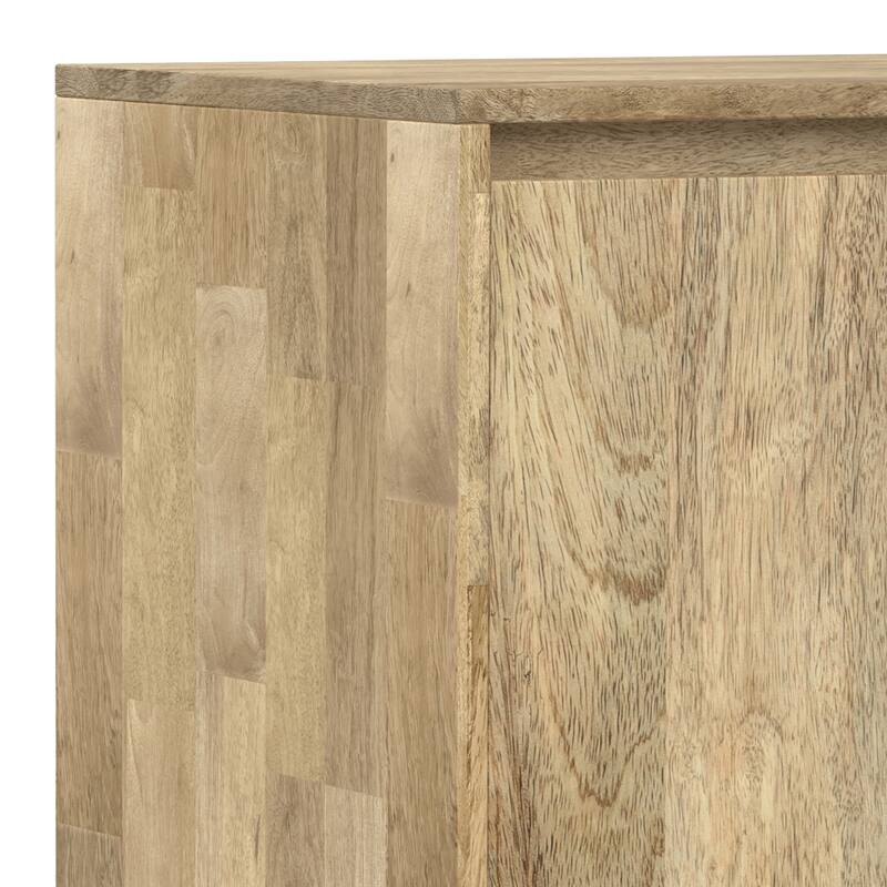 WYNDENHALL Moreno SOLID MANGO WOOD & Metal 39 inchWide Modern Medium Storage Cabinet in Natural - 17"d x 39"w x 42"h
