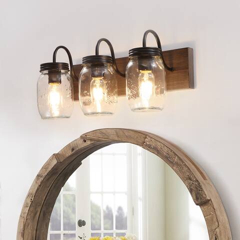 3-light Farmhouse Mason Jar Vanity Light