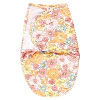 Hudson Baby Infant Girl Plush Faux Fur Swaddle Wrap, Peace Love Flowers, 0-3 Months - Peace Love Flowers - 0-3 Months